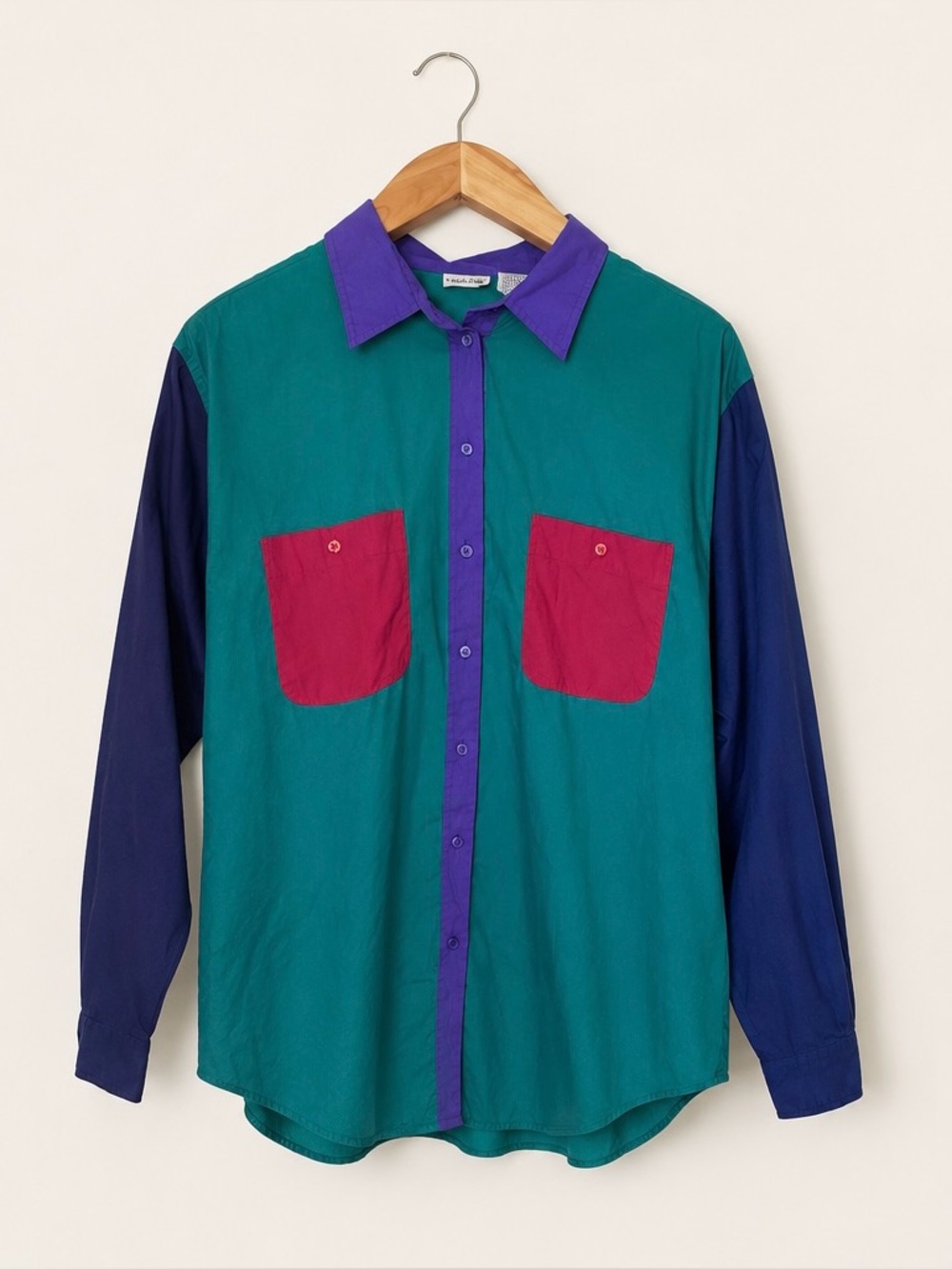 Vintage Cabin Creek Y2K 90's Funky Colorblock Button Down Shirt Oversized 3X